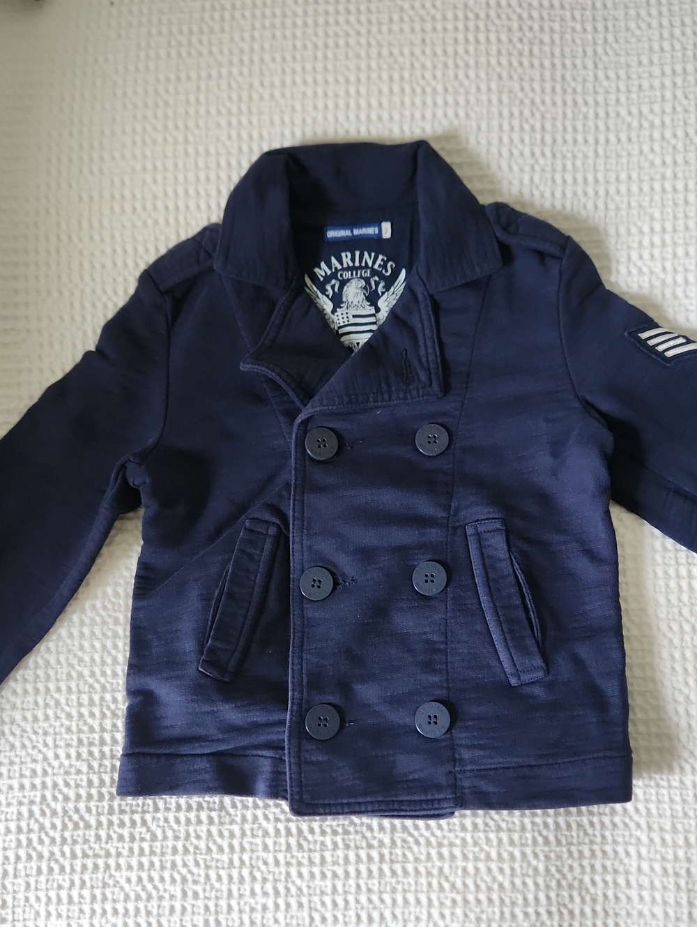 Original Marines Kids Navy Double-Breasted Kids Peacoat Size 2, Like New